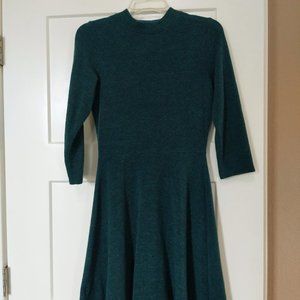 [M] Decree Emerald Green Knit Sweater A-Line Dress